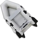 NEMAXX® Professional Schlauchboot 230 cm – Aufblasbares 2-Personen Paddelboot(D-Kategorie)–Sport-,Ruder-,Angelboot–Stabil & Langlebig – Hellgrau – inkl. 2 Paddel, Luftpumpe, Tasche und Reparatur-Set