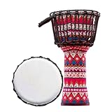 BMOZRM Djembe Trommel Afrikanische Trommel KüNstlerische Dekoration Bongo Drum Darbuka-Trommel Musiker Schlaginstrument Handtrommeln Für Erwachsene Buschtrommel(Tie rope 10inch-A)