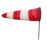 Wolkenstürmer Westwind Windsack, rot/weiß 75 cm, maritimes Dekorationsobjekt und Windspiel für Garten und Balkon, inkl. Glasfaserstab