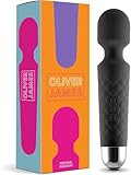 Vibrator für Frauen - Leises und Starkes Massagegerät + Akku - Sexspielzeug mit 20 Vibrationsmuster und 8 Geschwindigkeitsstufen - Kabelloser Dildo für Klitoris, G Spot - Oliver James (Schwarz)