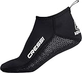 CRESSI Unisex-Adult Aqua Grip Neopren Doppelt gefüttert Schwarz 3mm Kurze Socken mit Rutschfester Sohle, Ideal für Wasser und Oberflächen Aktivitäten, XL (44/45)