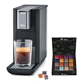 Tchibo Qbo ESSENTIAL Premium Kapselmaschine inkl. 16 recyclebare Qbo Kapseln für Espresso, Caffè und Caffè Grande, kompaktes, innovatives Design, Dark Stone