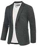 PJ PAUL JONES Sakko Herren Sportlich Regular Fit Freizeit Blazer 2 Knöpfe Anzugjacke für Business (Dunkelgrau, M)