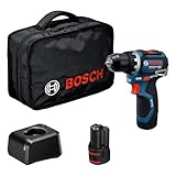 Bosch Professional 12V System Akku-Bohrschrauber GSR 12V-32 (Advanced KickBack Control, bürstenloser Motor, inkl. 2,0-Ah-Akku, GAL12V-20, Werkzeugtasche)