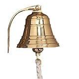 Schiffsglocke aus massivem Messing, polierte Lackierung, rustikale Vintage-Heimdekoration, Geschenke, Weihnachtsglocken