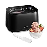 Klarstein FrostFusion Eismaschine mit Kompressor – 1L Edelstahlbehälter, 3 Modi für Eis, Slushie & Joghurt, Selbstkühlend, Touch & Drehregler, LED-Display, Timer