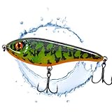 Jerkbait Hecht I 15cm, 80g Slow Sinking für große Hechte, Wobbler Jerkbait Hechtangeln, Kunstköder, Angelköder Raubfische, UV-aktive Jerkbaits (Blotchy Perch UV)