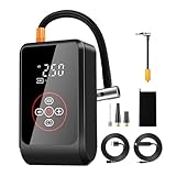 Luftpumpe – Tragbarer Reifenfüller, automatische Abschaltung, wiederaufladbare Pumpe mit LED-Bildschirm, Autozubehör für Camping, LKW, Ball, Fahrrad, Motorrad