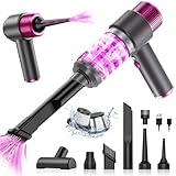 Anluomania 4 in 1 Handstaubsauger Kabellos, Handstaubsauger Akku 6500Pa, Auto Staubsauger Stark, Nass/Trocken Handsauger, USB aufladbar Leicht Mini Staubsauger für den Auto, Haus, Küche, Tierhaare