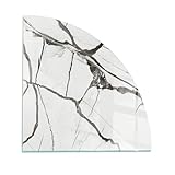 Funkenschutzplatte für Kamin 100x100 cm Hartglas Dekorative Glasbodenplatte Hitzeschutz Elegantes Design Quadrant Schutzplatte Glasboden Stilvollem Motiv - Marmoradermuster