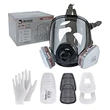RHINO Smart Solutions A1 Atemschutzmaske Vollmaske mit Filter zum Schutz vor Farben, Gasmaske, Staub, Asbest, Pestiziden und im Baugewerbe (7011D) | Filtermaske Wiederverwendbarer Vollgesichtsmaske