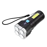 Lurrose Multifunktionale Taschenlampe Lumen Leistung wiederaufladbar Suchscheinwerfer Mini tragbare Taschenlampen Taschenlampencamping Blitzlichter für den Notfall Plastik