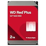 WD Red Plus interne Festplatte NAS 2 TB (3,5 Zoll, Workload-Rate 180 TB/Jahr, 5.400 U/min, 64 MB Cache, 180 MB/s Übertragungsrate, NASware-Firmware für Kompatibilität, 8 Bays) Rot