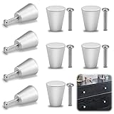 9 Stück Silber Metall Schrankknöpfe - Moderne Aluminium Schubladengriffe mit Schrauben - Stilvolle Möbelgriffe für Schubladen, Schränke, Bücherregale - Robuste und Elegante Möbelknöpfe