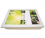 PrimoLiving Knietablett - 40 x 30 x 5 cm – Tablett als Laptopunterlage – Sofa oder Bett-Tablett in weiß - P-930