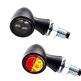 LED 3in1 Mini Rücklicht Bremslicht Blinker Zero schwarz getönt Motorrad Chopper Bobber Caferacer 1 Paar