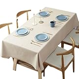 1 Stück ​​Tischdecke Abwaschbar​​, Champagner Tischtuch, Leinendecke Wasserabweisend Tafeldecke, 80 x 120 cm, Wasserabweisend, Kratzfest, Für Wohnzimmer, Esszimmer, Balkon, Garten