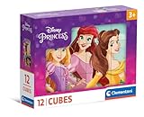 Clementoni Disney Princess 12 Würfel Puzzle Kinder - Geschicklichkeitsspiel für Kinder ab 3 Jahren - Sensorik- & Motorikspielzeug Disney Puzzle 41197