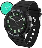 Ayybboo Kinderuhr Jungen Mädchen Analog Quarz Uhr mit Licht,Armbanduhr Kinder 50M wasserdichte Geeignet für Kinder, Jugendliche von 4-16 Jahren