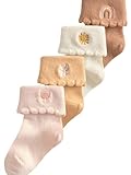 NEXT 5 x Babysocken mit Rollbündchen Tan Brown Embroidered 1 Jahr