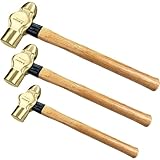 WEDO 3 Stück Kugelhammer,230g+450g+910g,Nicht funkelnd Kugelhammer mit Holzgriff,Hammer mit Kugelkopf,Schlosserhammer,Aluminiumbronze