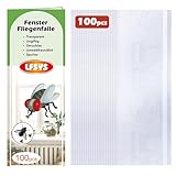 100 Stück Fensterfliegenfallen, Fruchtfliegenfallen für den Innenbereich, klebrige Fliegenpapierstreifen, Fliegenfallen für den Innenbereich, Insektenfänger, transparent.