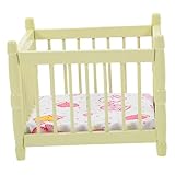 YARNOW Krippe Mini Möbel Kleinkinder Kinderbetten winzig Miniatur Puppenbett puppenhaus Wiege für Babypuppen Puppenhaus Möbel Babywiege Puppenhauszubehör Polyester Hellgrün