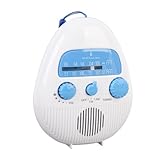 AM FM Duschfunk mit Integriertem Lautsprecher, Spritzsicherem Badezimmer -Batterie -Batterie, Rotierender für eine Einfache Stimmvolumensteuerung, Tragbares ABS -Design für