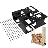 Nybhyjka Kaminholzregal für den Außenbereich – Brennholzstapel Lagerregal Halterung – verstellbarer platzsparender Stapelständer für Terrasse Garten Veranden Hinterhof Gruben Weg Schuppen Bauernhof