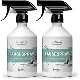 naturetrend Läusespray für Textilien, Umgebungsspray 2 x 500ml - Läuse Abwehrspray mit Sofort- & Langzeitschutz, Mittel gegen Läuse & Nissen für die Umgebung