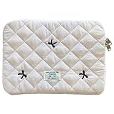 11/13/15 Zoll - flauschige, geschwollene Laptophülle, stoßfest, gesteppt, gepolstert, Schleifen-/Diamant-Gitterdruck, tragbare Schutztasche für Laptop und Tablet