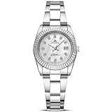 LN LENQIN Damenuhr Edelstahl Armbanduhr Damen wasserdichte Uhr Damen Klassisch Analog Quarz Uhren