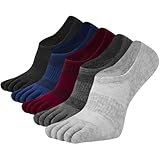 Rainjia Zehensocken Herren Baumwolle Teens jungen, 5 Paar Füßlinge Kurz Knöchel Fünf Finger Socken Sneakersocken Rutschfeste Unsichtbare Trainer Socken für Loafer und Sneaker Schuhe