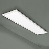 bomoe LED Panel Deckenleuchte 120x30 cm Ljus weiß – LED Leuchtpanel max. 40 Watt für Wohnzimmer, Esszimmer, Büro & Werkstatt - LED Deckenleuchte flach neutralweiß 4.000K