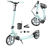 GHBXJX BigWheel 230 Scooter, Stabiler Aluminium-Roller, Höhenjustierbarer & zusammenklappbarer Cityroller mit Scheibenbremse und Stoßdämpfern Sportlicher Kinder & Erwachsenenroller,Blau