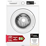 Telefunken Waschmaschine 7kg | Frontlader 1200 U/Min. | Inverter Motor - Leise & Effizient | AquaStop - Schutz vor Wasserschäden | Schontrommel | Washing Machine | 15 Programme | EEK B | W-7-1200-B-W