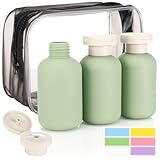 Auauraintt 3 Stück Quetschflaschen,Portable Reiseflaschen mit Flip Cap, Nachfüllbare Kunststoff-Reisebehälter, Geeignet für Körperlotion, Shampoo, Spülung, Gesichtscreme,Lotion (100 ml)