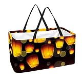 Große, faltbare Tragetasche, wiederverwendbare Einkaufstasche, Himmelslaterne, Festival