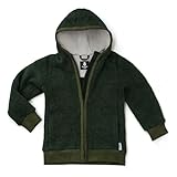 Ehrenkind® Fleecejacke, Wollfleece in feinster Bio-Merino Wolle, Atmungsaktiv & temperaturausgleichend, Fleecejacke Kinder, Waldgrün 110/116