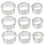 Cabilock 9 Stück Knödel Wrapper Küchen Knödel Werkzeug Edelstahl Knödelhaut Knödel Wickelwerkzeug Knödel Haut Maker Knödelschneider Wohnaccessoires Ravioli Presse Silber