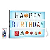 Invdely A4 LED Lichtbox, Leuchtkasten mit Fernbedienung Lightbox Leuchtbox mit 452 Buchstaben Zahlen Emoji und Symbolen Ä Ö Ü ß Deko für Geburtstagsfeier Party Hochzeit KTV Bar Haus Karneval