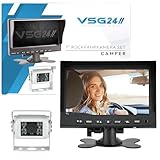VSG24 Rückfahrkamera 7' Camper-Set inkl. Kamera, Monitor, Kabel - Wasserdicht Nachtsicht 12V-24V Einfache Montage/Robustes Rückfahrsystem für Auto Wohnwagen LKW Anhänger Wohnmobile Einparkhilfe