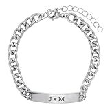 Heideman Armschmuck mit Gravur personalisiert mit Texten - Edelstahl Armband in, Silber - Pärchen Armband mit Text - Partner Armbänder für Frauen - Bis zu 25 Zeichen