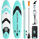Aufblasbares Stand Up Paddle Board 320x76x15cm 10.6' bis 200kg Tragbar mit Paddel, Pumpe und Komplettes Zubehör SUP Board Set für Jugen und Erwachsene