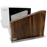 CULILUX® Gourmet magnetischer Messerblock XL beidseitig für bis zu 14 Messer mit Klingen bis 25 cm aus Walnussholz Messerhalter