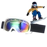 Skibrille für Jugendliche, Snowboardbrille für Jugendliche, Skibrille mit UV-Schutz, weiche Anti-Beschlag-Schneebrille, bequem und warm, für Geburtstag, Weihnachten, Silvester, Ostern