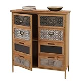 Mendler Apothekerkommode HWC-O79, Schrank Highboard Staufächer, Vintage Shabby-Look 94x80x35cm, blau