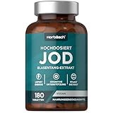 Jod Tabletten | 150µg Jod aus Braunalgen (Kelp Extrakt) | 180 Vegane Stück | Hochdosiert | Iodine Tablets | 150 mcg | von Horbaach