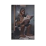 BNVJFNE Chewbacca Badezimmer-Kunst, Leinwand-Poster, Wandkunst, Dekordruck, Bild Gemälde für Wohnzimmer, Schlafzimmer, Dekoration, 20 x 30 cm