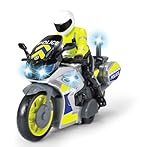 Dickie Toys – Polizei Motorrad – Spielzeug Motorrad mit Polizisten-Figur, für Kinder ab 3 Jahren, mit Blaulicht und Sirene, Freilauf, 17 cm lang